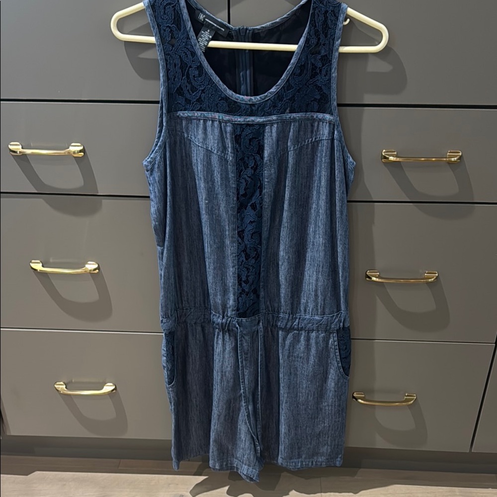 INC International Concepts Blue Scoop Neck Mini Sundress